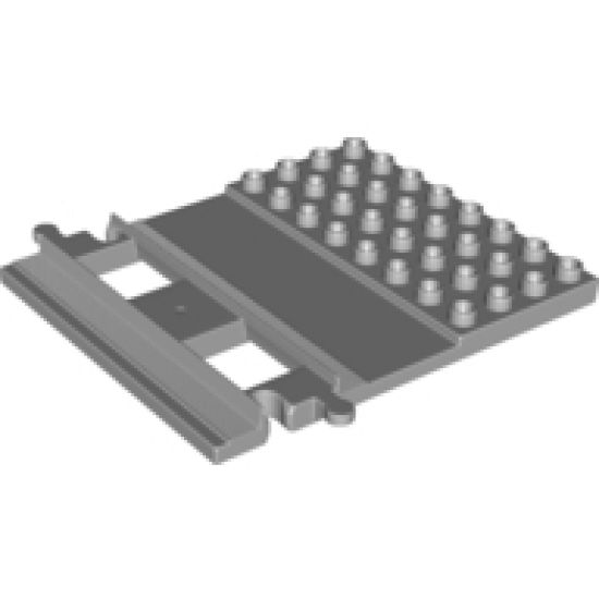 Duplo, Train Track Straight with 4 x 8 Plate on Side