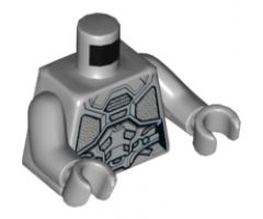 Torso Female Outline with Body Armor with Dark Bluish Gray Trim Pattern (Ghost) / Light Bluish Gray Arms / Light Bluish Gray Hands
