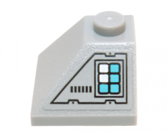 Slope 45 2 x 2 Double Convex with Medium Azure and White Keypad and Black Vents Pattern (Sticker) - Set 71200