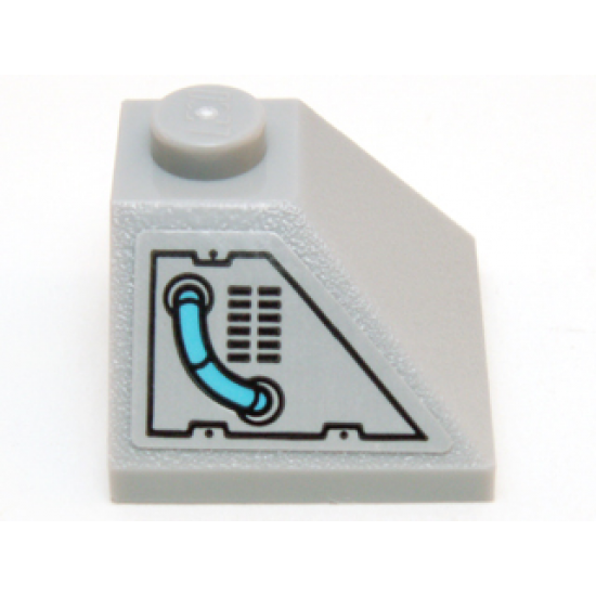 Slope 45 2 x 2 Double Convex with Medium Azure Hose and Black Vents Pattern (Sticker) - Set 71200