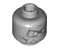 Minifigure, Head Alien Gargoyle with Cracks, Fangs and Speckled Stone Pattern - Hollow Stud