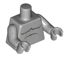 Torso Bare Chest with Crack and Speckled Stone Pattern / Light Bluish Gray Arms with Speckled Stone Pattern / Light Bluish Gray Hands