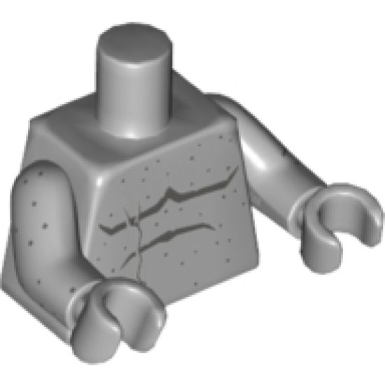Torso Bare Chest with Crack and Speckled Stone Pattern / Light Bluish Gray Arms with Speckled Stone Pattern / Light Bluish Gray Hands