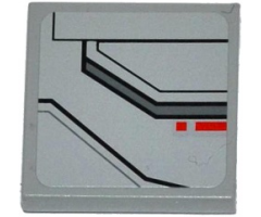 Tile 2 x 2 with SW TIE Advanced Prototype Pattern Model Right Side (Sticker) - Set 75082