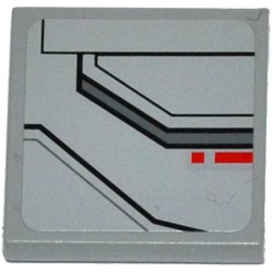 Tile 2 x 2 with SW TIE Advanced Prototype Pattern Model Right Side (Sticker) - Set 75082