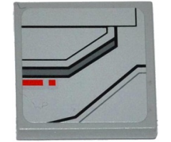 Tile 2 x 2 with SW TIE Advanced Prototype Pattern Model Left Side (Sticker) - Set 75082