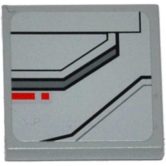 Tile 2 x 2 with SW TIE Advanced Prototype Pattern Model Left Side (Sticker) - Set 75082