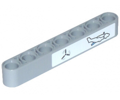 Technic, Liftarm 1 x 7 Thick with Airplane Propeller and Loading Ramp Pattern (Sticker) - Set 42025