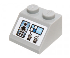 Slope 45 2 x 2 with Black Minifigure Screen Image, Buttons and White 'LOCK' Pattern (Sticker) - Set 70724