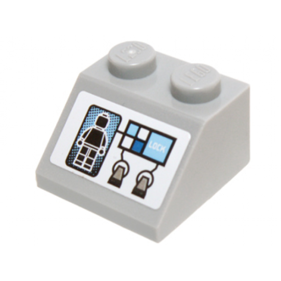 Slope 45 2 x 2 with Black Minifigure Screen Image, Buttons and White 'LOCK' Pattern (Sticker) - Set 70724