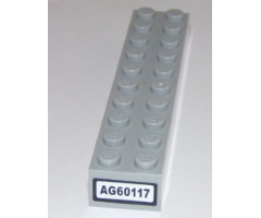 Brick 2 x 10 with 'AG60117' License Plate Pattern on End (Sticker) - Set 60117