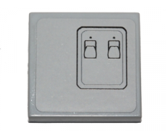 Tile 2 x 2 with SW First Order Snowspeeder Hull Plates Pattern 1 Model Left Side (Sticker) - Set 75100