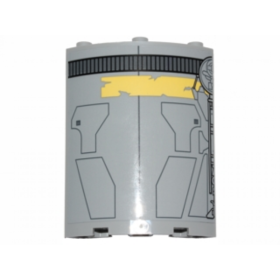 Cylinder Quarter 4 x 4 x 6 with SW Droid Escape Pod Pattern 1 (Sticker) - Set 75136