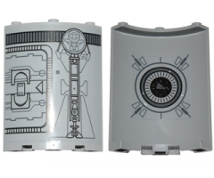 Cylinder Quarter 4 x 4 x 6 with SW Droid Escape Pod Pattern 4 Outside and Round Window and Star Destroyer Pattern Inside (Stickers) - Set 75136