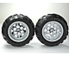 Wheel & Tire Assembly 43.2mm D. x 26mm Technic Racing Small, 6 Pin Holes with Black Tire 68.7 x 34 R (56908 / 61480)