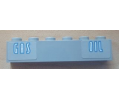 Brick 1 x 6 with 'GAS' and 'OIL' Pattern (Stickers) - Set 8487