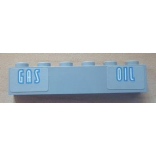 Brick 1 x 6 with 'GAS' and 'OIL' Pattern (Stickers) - Set 8487