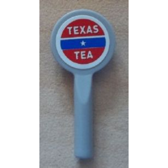 Minifigure, Utensil Signal Paddle with 'TEXAS TEA' Pattern (Sticker) - Set 8487