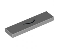 Tile 1 x 4 with Black Thin Curved Smile Pattern (The Queen)