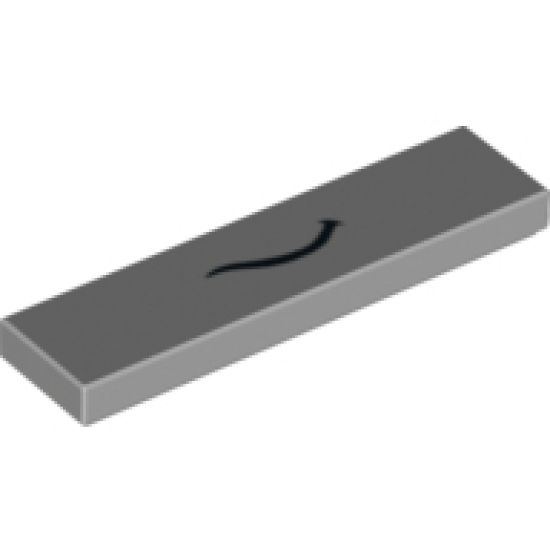 Tile 1 x 4 with Black Thin Curved Smile Pattern (The Queen)