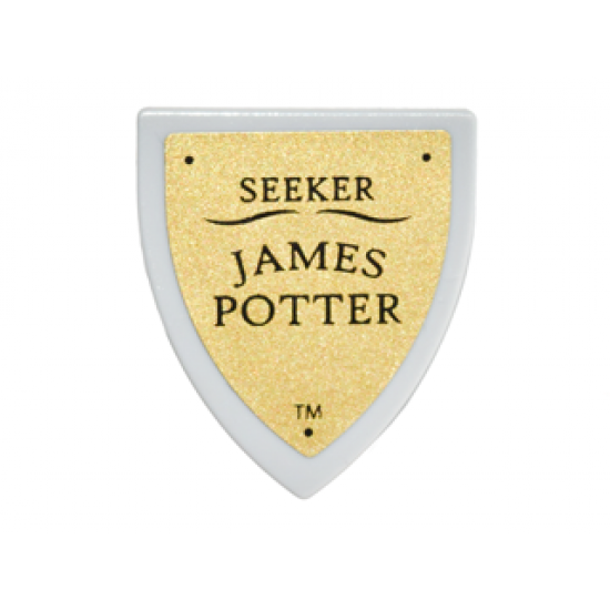 Minifigure, Shield Triangular with 'SEEKER JAMES POTTER' on Gold Background Pattern (Sticker) - Set 4842