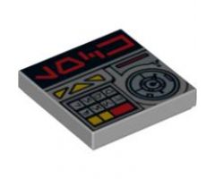 Tile 2 x 2 with Red Aurebesh Characters 'LOCK' and Key Controls Pattern