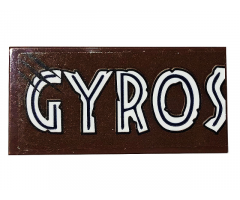 Tile 2 x 4 with 'GYROS' and Scratches Pattern (Sticker) - Set 75929