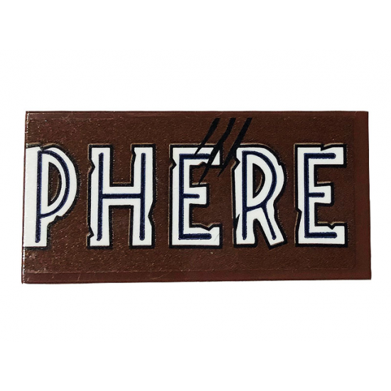 Tile 2 x 4 with 'PHERE' and Scratches Pattern (Sticker) - Set 75929