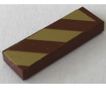Tile 1 x 3 with Gold Danger Stripes Pattern Model Right Side (Sticker) - Set 41068