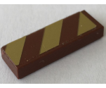 Tile 1 x 3 with Gold Danger Stripes Pattern Model Left Side (Sticker) - Set 41068