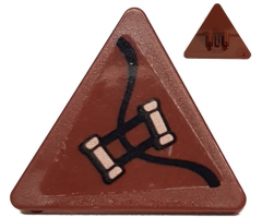 Road Sign 2 x 2 Triangle with Clip with Copper Handles Pattern Model Right Side (Sticker) - Set 70602