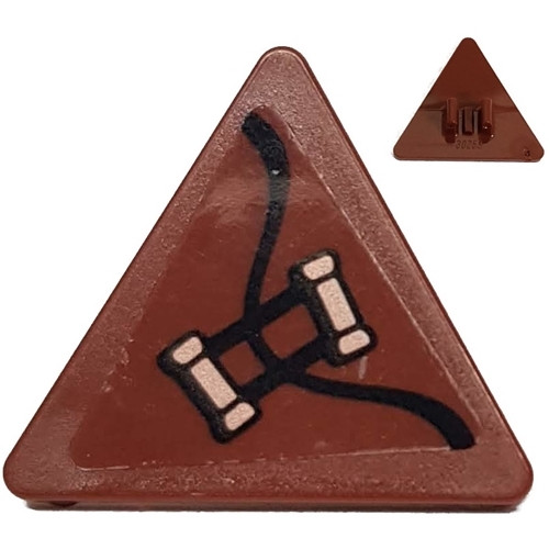 Road Sign 2 x 2 Triangle with Clip with Copper Handles Pattern Model Right Side (Sticker) - Set 70602