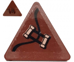 Road Sign 2 x 2 Triangle with Clip with Copper Handles Pattern Model Left Side (Sticker) - Set 70602