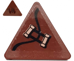 Road Sign 2 x 2 Triangle with Clip with Copper Handles Pattern Model Left Side (Sticker) - Set 70602