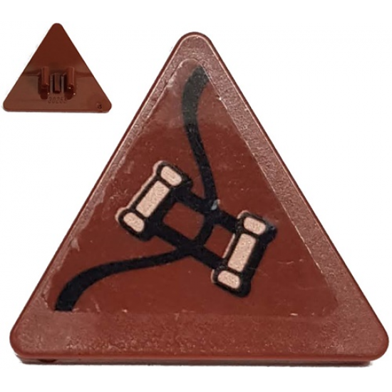 Road Sign 2 x 2 Triangle with Clip with Copper Handles Pattern Model Left Side (Sticker) - Set 70602