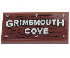 Tile 2 x 4 with 'GRIMSMOUTH COVE', Wood Grain and 6 Nails Pattern (Sticker) - Set 70431