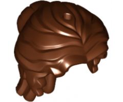 Minifigure, Hair Female Mid-Length Wavy, Pulled Back with Partial Bun, Side Bangs, Hole on Top
