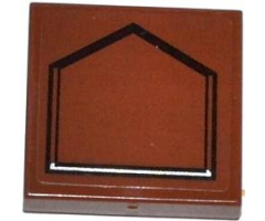 Tile 2 x 2 with Black Pentagon Pattern (Sticker) - Set 75020