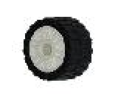 Wheel & Tire Assembly 18mm D. x 14mm with Pin Hole, Fake Bolts and Shallow Spokes with Black Tire 24 x 14 Shallow Tread (55981 / 30648)