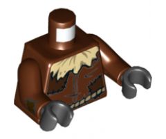 Torso with Tan Straw at Neck, Dark Brown Patches, Dark Tan Rope Belt Pattern / Reddish Brown Arms with Dark Brown Patches Pattern / Black Hands