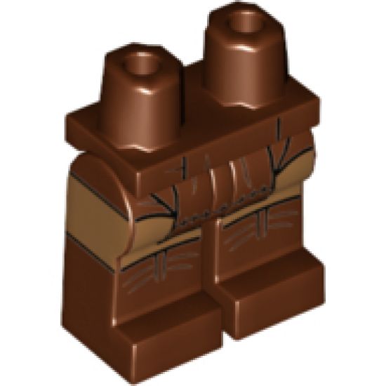 Hips and Legs with Loincloth, Medium Nougat Knees, Reddish Brown Shoes Pattern