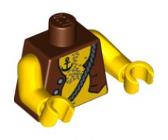 Torso Pirate Vest and Anchor Tattoo, Chest Hair Pattern / Yellow Arms / Yellow Hands