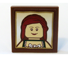 Tile 2 x 2 with Maiden Portrait Pattern (Sticker) - Set 10193