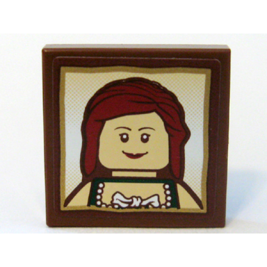 Tile 2 x 2 with Maiden Portrait Pattern (Sticker) - Set 10193