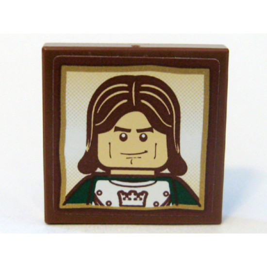 Tile 2 x 2 with Castle Soldier Portrait Pattern (Sticker) - Set 10193