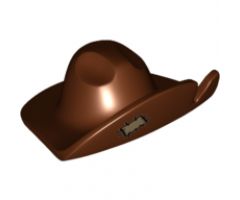 Minifigure, Headgear Hat, Wide Brim with Cut and Tan Patch Pattern
