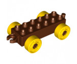 Duplo, Vehicle Car Base 2 x 6 with Yellow Wheels with Fake Bolts and Open Hitch End