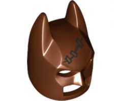 Minifigure, Headgear Mask Batman Cowl (Angular Ears, Pronounced Brow) with Black Stitched Seams Pattern