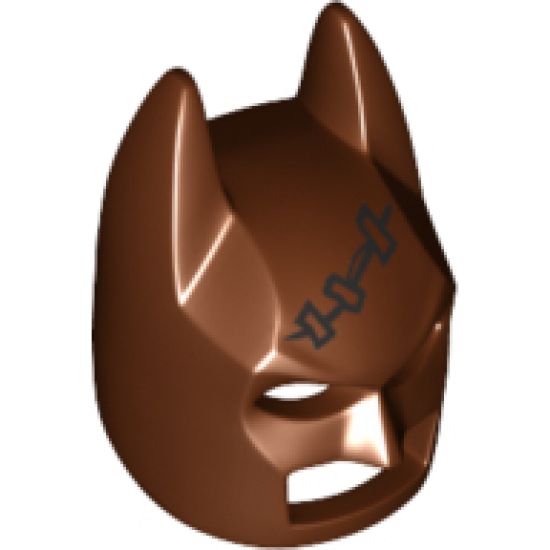 Minifigure, Headgear Mask Batman Cowl (Angular Ears, Pronounced Brow) with Black Stitched Seams Pattern