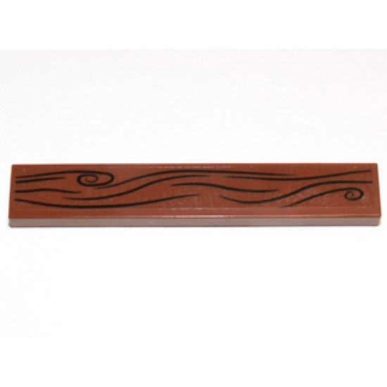 Tile 1 x 6 with Wood Grain on Transparent Background Pattern (Sticker) - Sets 79003 / 79013